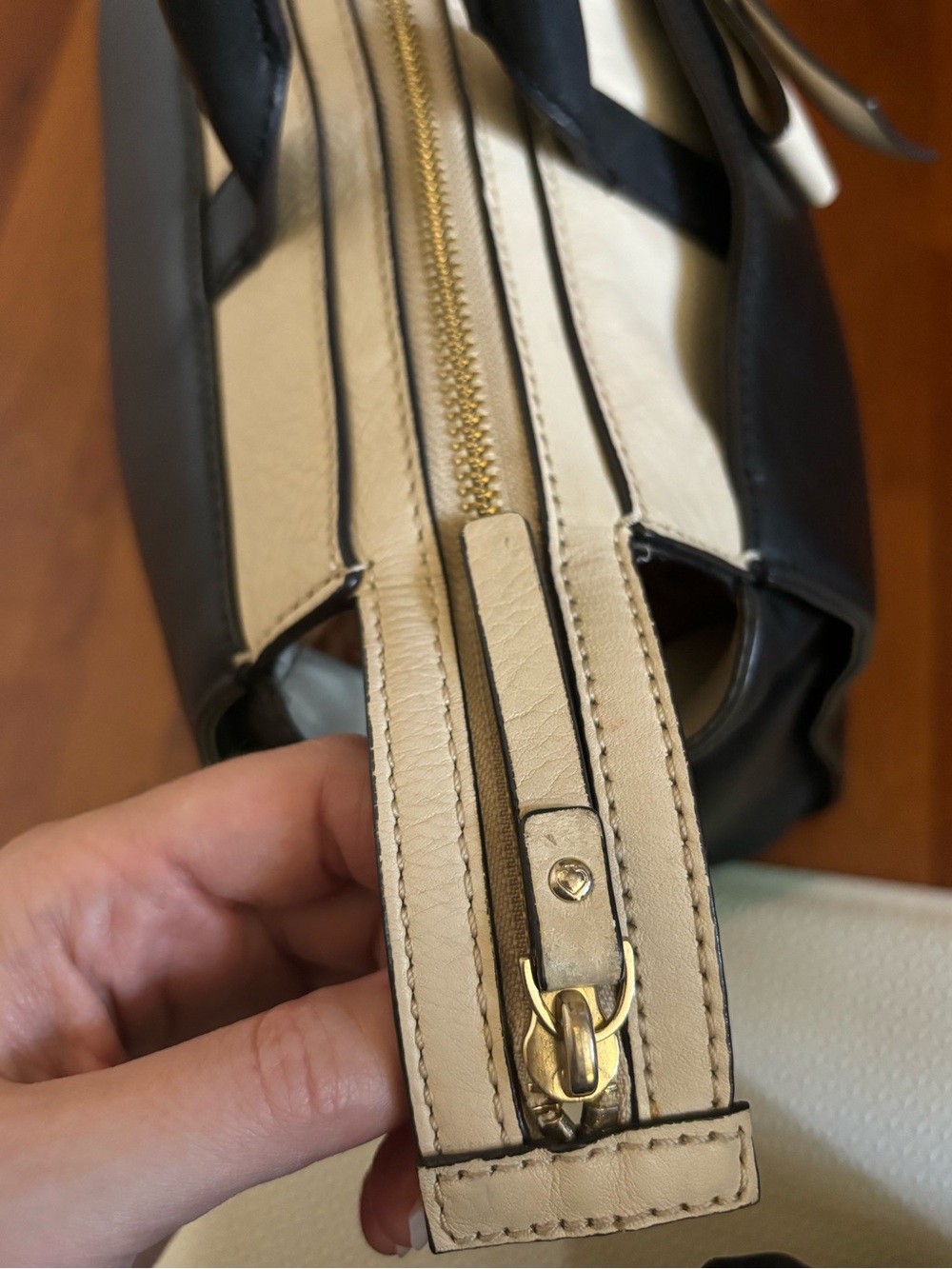 kate spade Black and Cream Leather Satchel with Bow Detail - Picture 2 of 16
